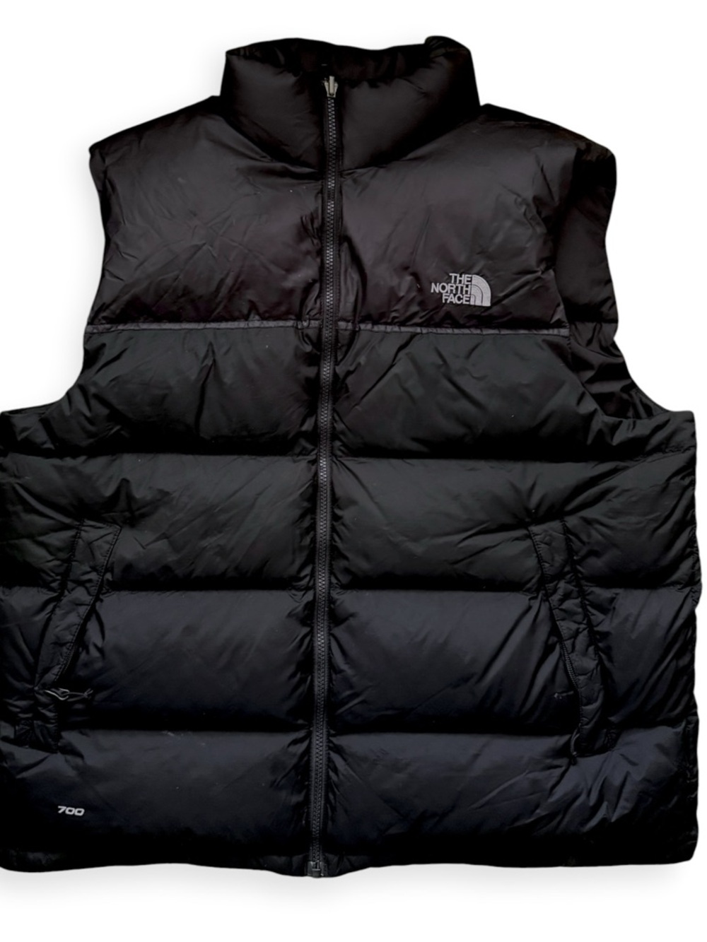 The North Face TNF Black Puffer Zip Up Vest 700 Men’s Size XL Down Filled Nuptse